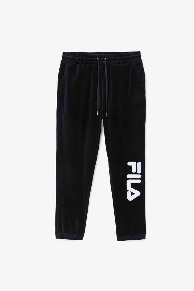 Fila Nohavice Panske Mansur Velour Čierne - TROXV5641